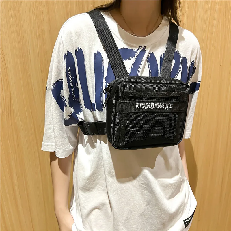 Trendy Men's Chest Bag New Functional Tactical Vest Bag Fashion Couples Running Vest Bag Large Capacity Waterproof Vest Pack