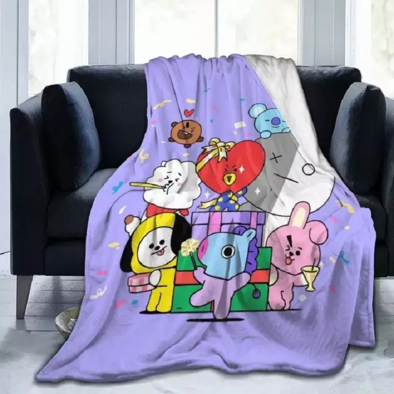

KPOP Bangtan Boys Photo Printed Fluffy Throw Blanket Soft Winter Warm Anime Blankets for Beds Sofa Couch Home деяло пуховое