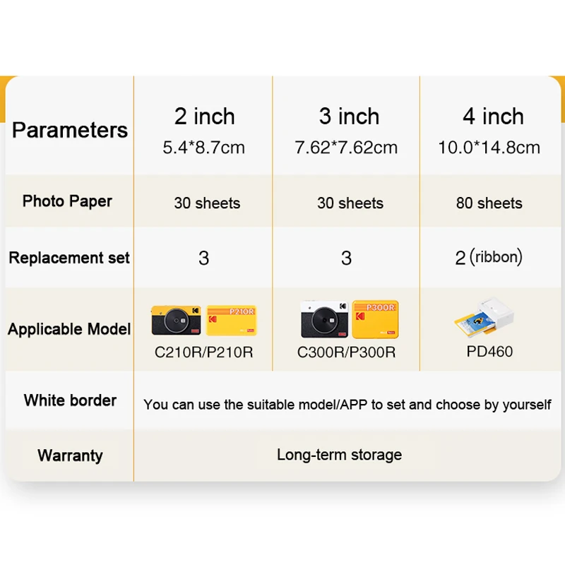 Фотобумага Kodak для C210R/C300R/PD460 Minishot фотопринтер мобильного телефона специальная