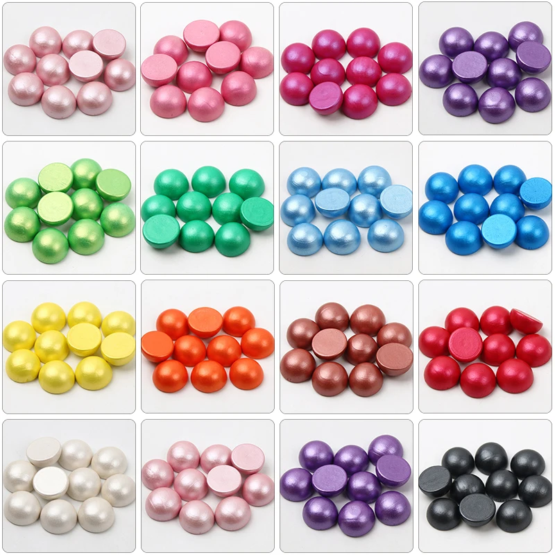 

Цветные бусины, 12-20 мм, стандартные полукруглые бусины с плоским основанием, аксессуары ручной работы для ювелирных изделий