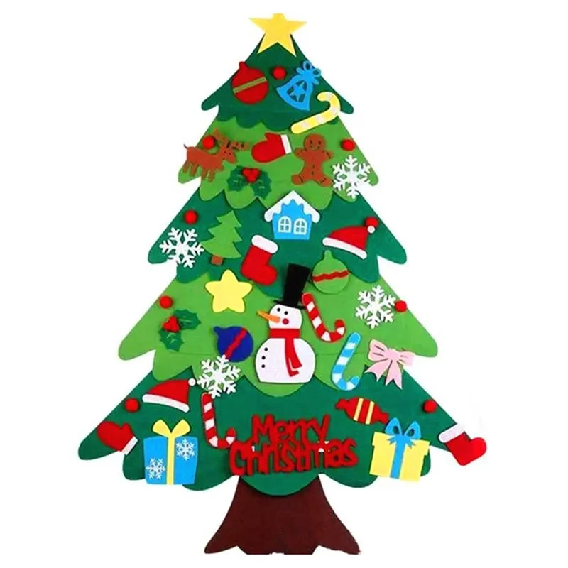 

DIY Felt Christmas Tree Merry Christmas Decorations For Home Christmas Ornament Xmas Gifts Santa Claus New Year