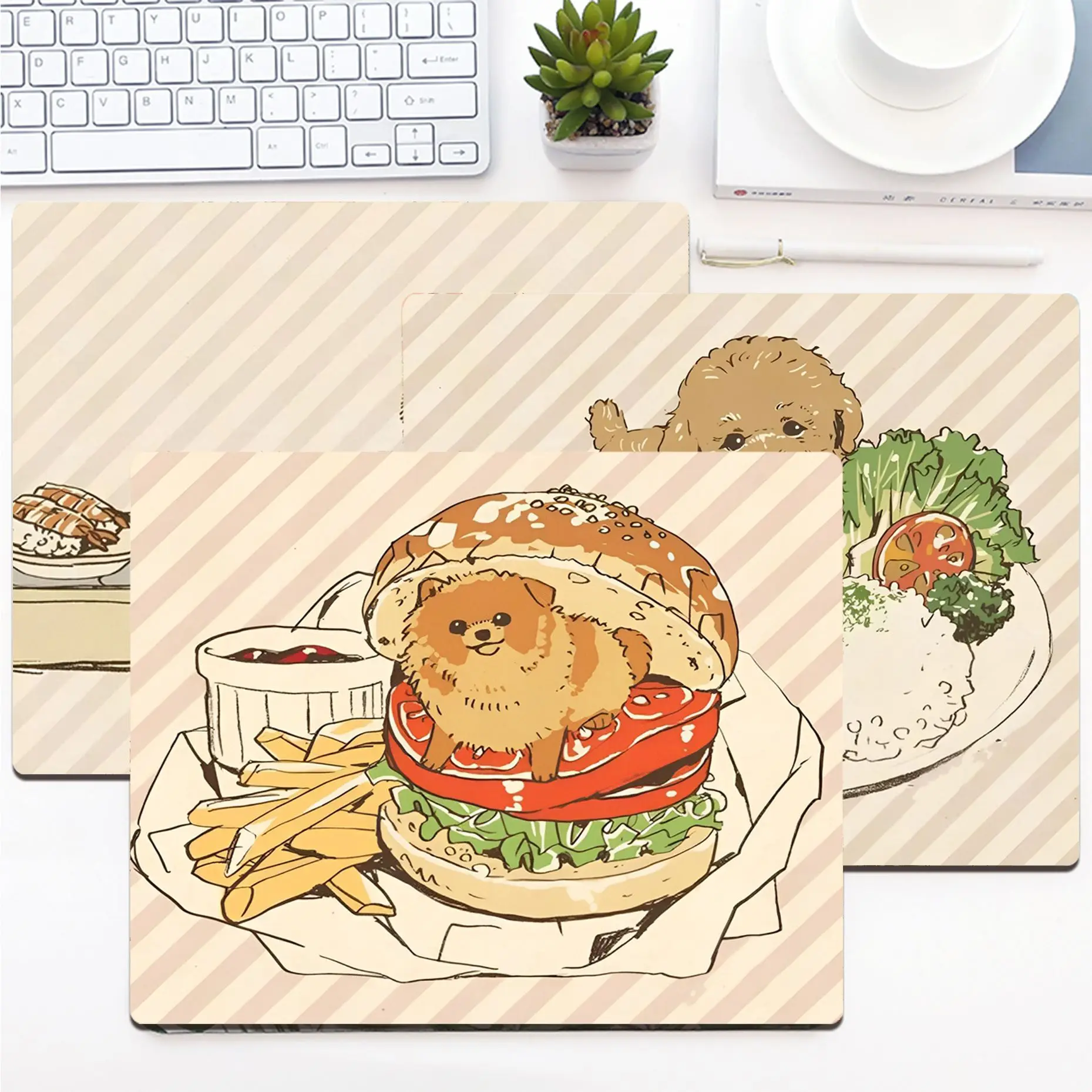 

Cute Food Dog Rubber Small Office Computer Desk Mat Table Keyboard Big Mouse Pad Laptop Cushion Non-slip For PC Mouse Carpet