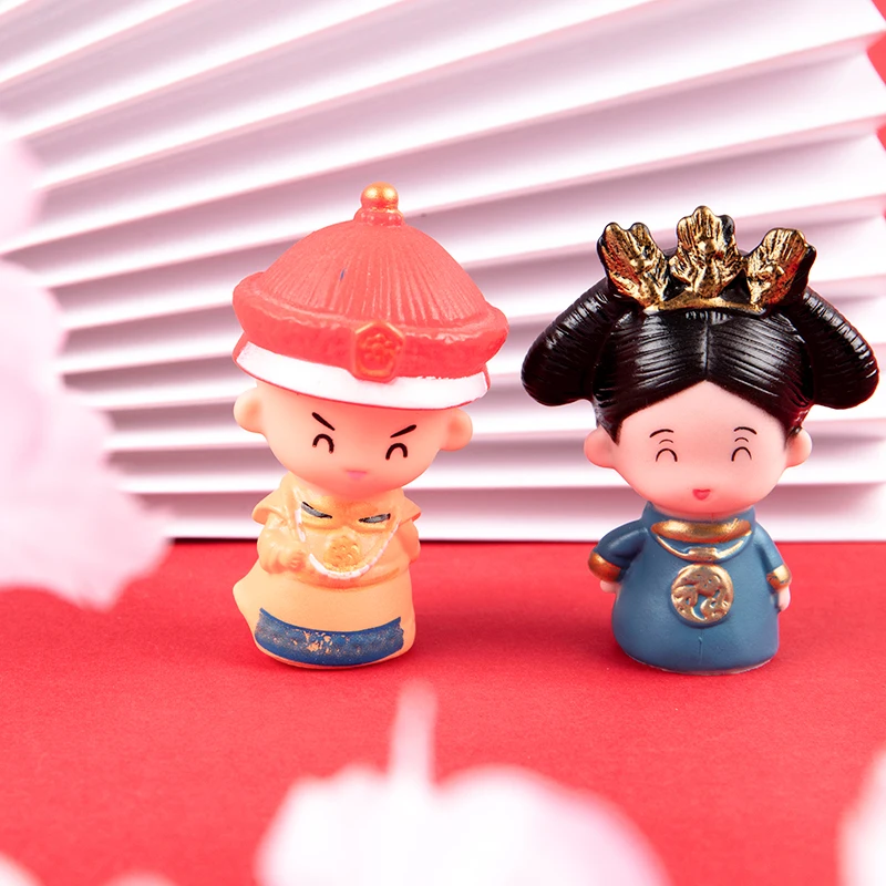 

ПВХ Топпер для торта, миниатюрное домашнее украшение, фигурка императора китайского, королевы
