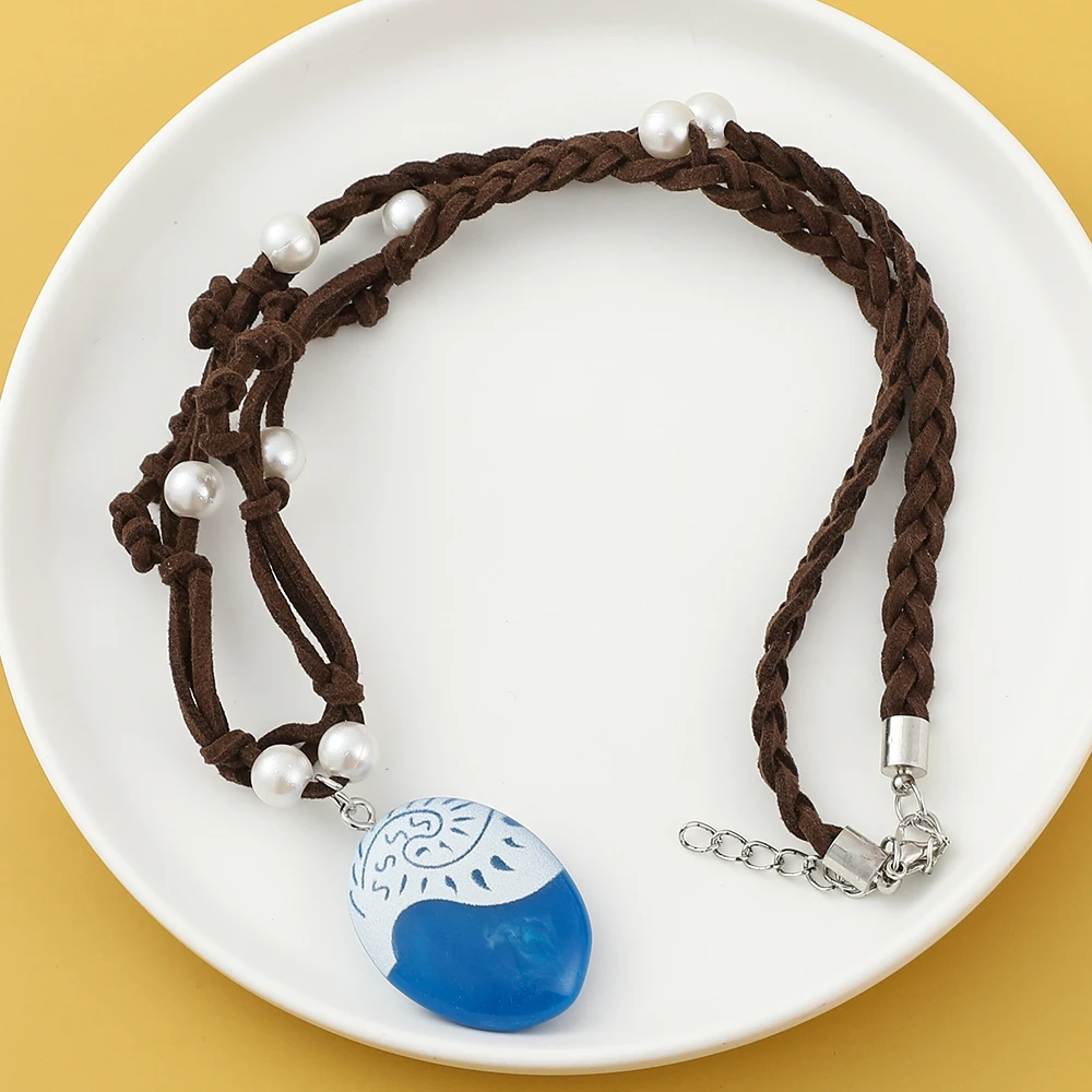 Ожерелье принцессы Моана из аниме-фильма плетеная кожаная веревка ручной работы