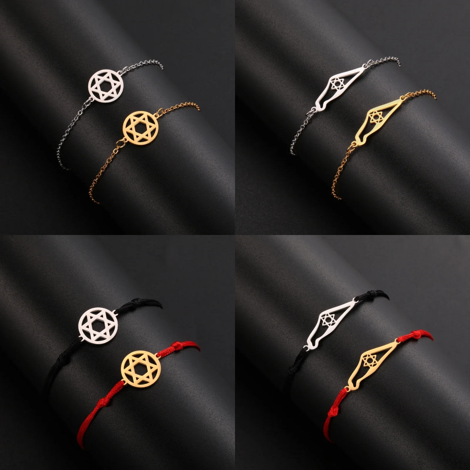 Браслет-подвеска с геометрическим дизайном из нержавеющей стали