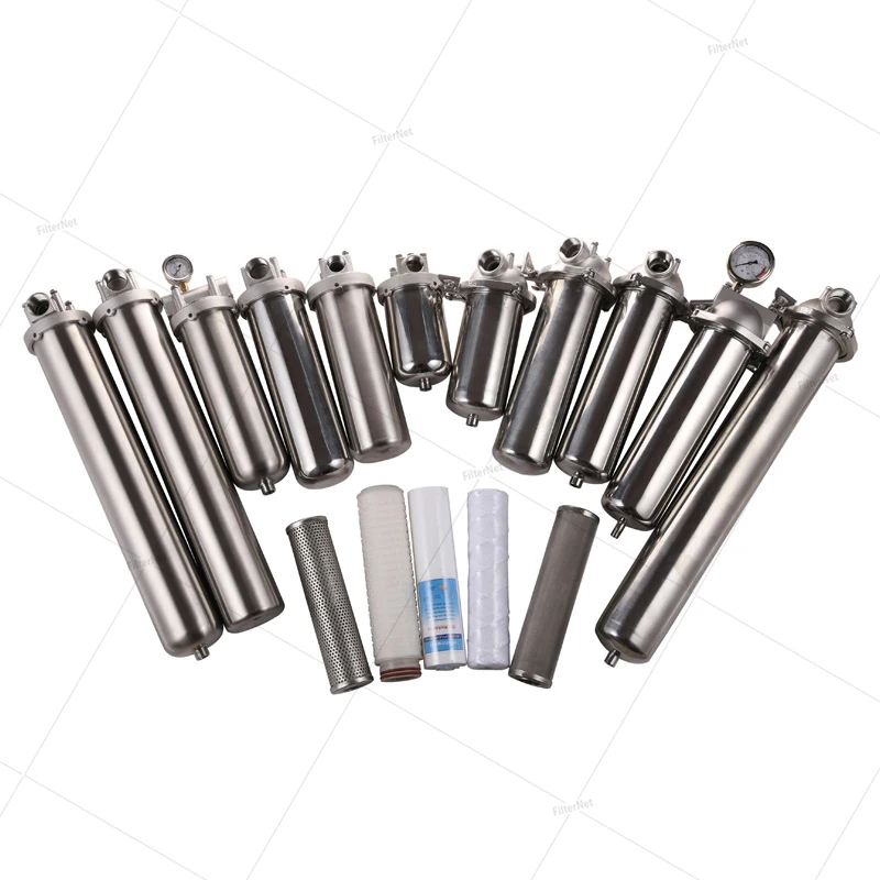 

3/4" Npt 1" Npt Inlet & Outlet Water Filter Cartridge Housing 20" Stainless Steel 304 water sediment filter system