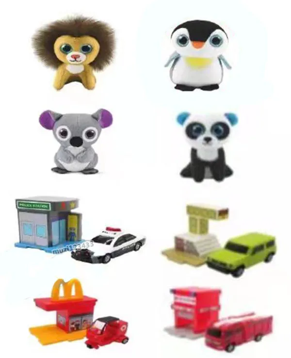 

4 ~ 8 шт., 8-10 см, Мультяшные животные, машинки, джимни Луни, кооко, комбинированная фигурка, кукла, мультфильм М, Дональд, коллекционная игрушка