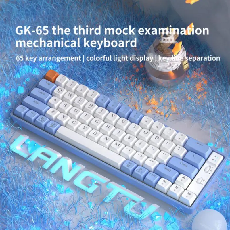 

Langtu Mechanical Keyboard Wired Hot Plug Gold Axis Backlight The Third Mock Examination Model 65 Keys Wired Keyboard
