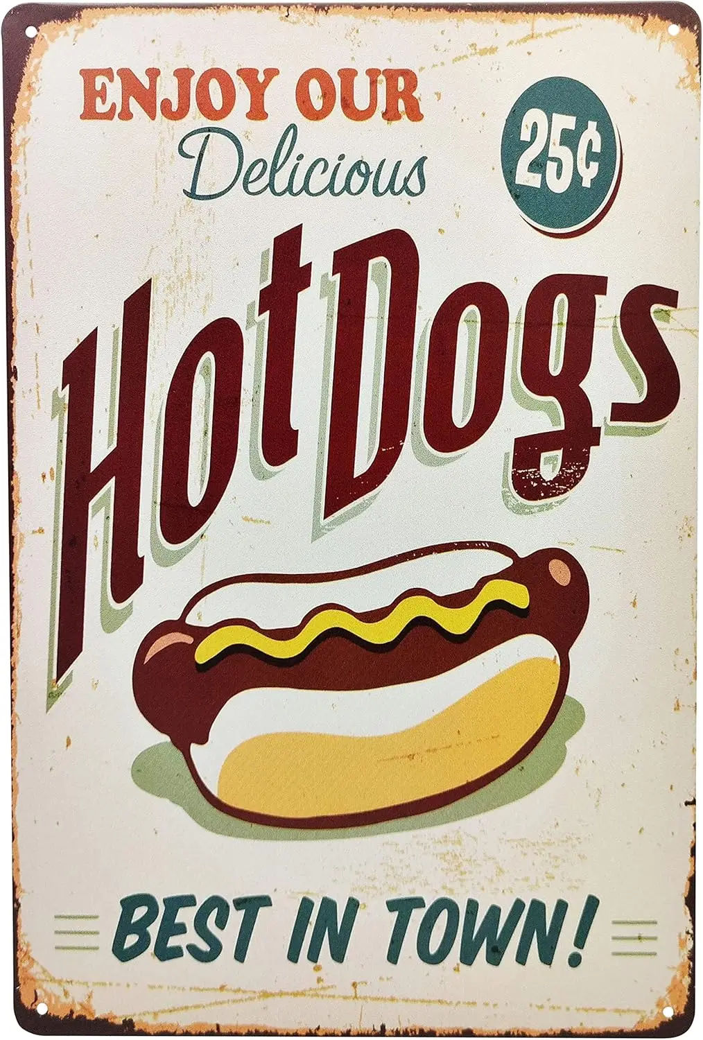Наслаждайтесь нашими вкусными хот-догами Best in Town Hot Dog Franks 25¢ Кухонный декор