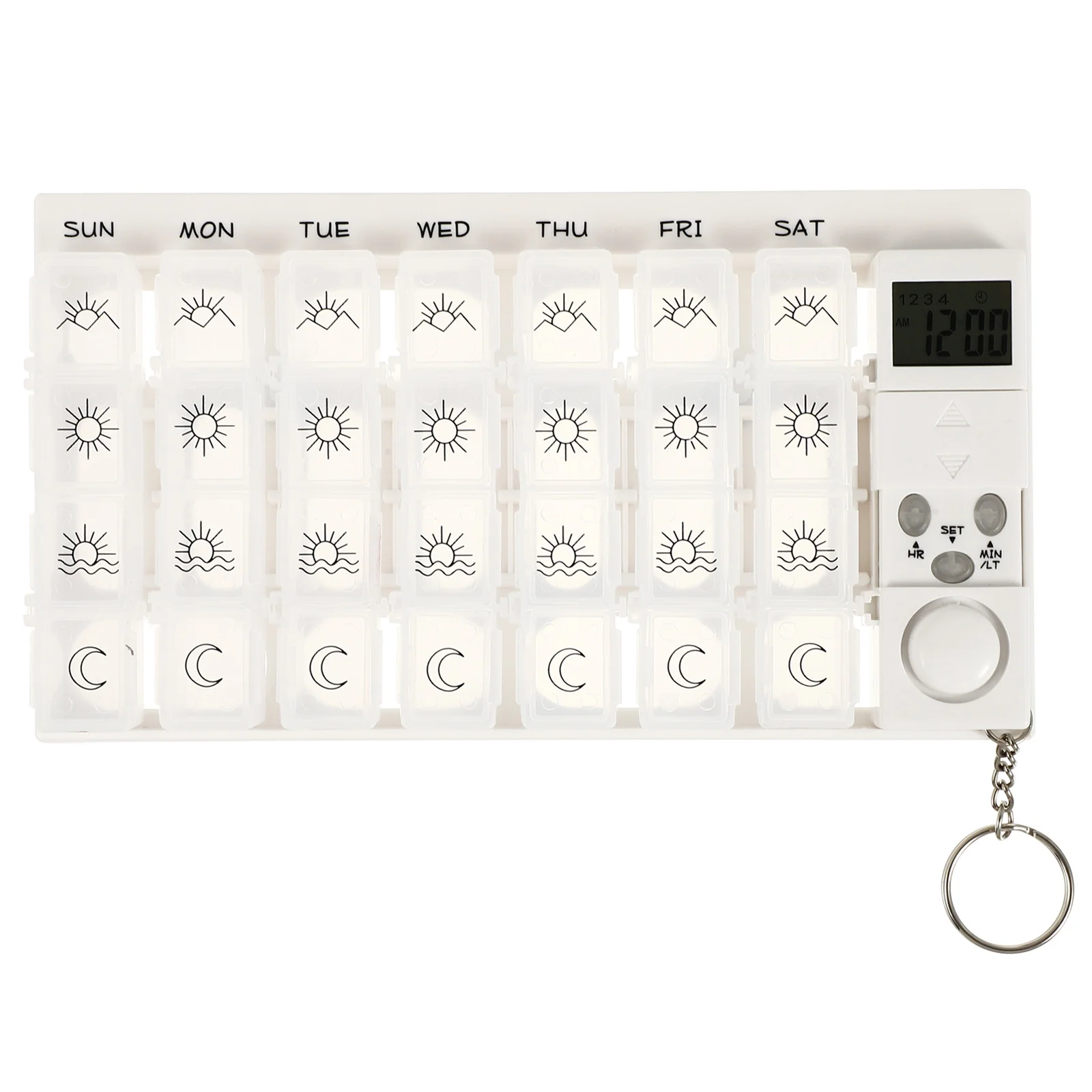 

Box Digital Reminder Medication Dispenser Organizer Lock Day Weekly Storage Alarm 7 Case Clockcontainers