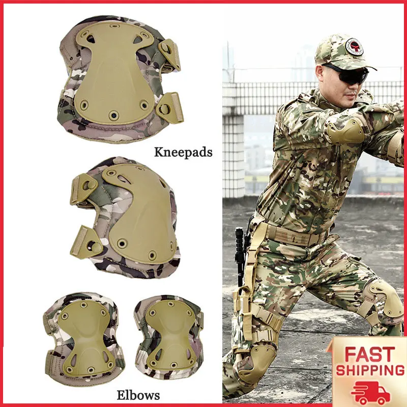 

Safety Gear Kneecap KneePad Tactical Elbow Knee Pads Military Knee Protector Army Airsoft Outdoor Sport Working Hunting Skating
