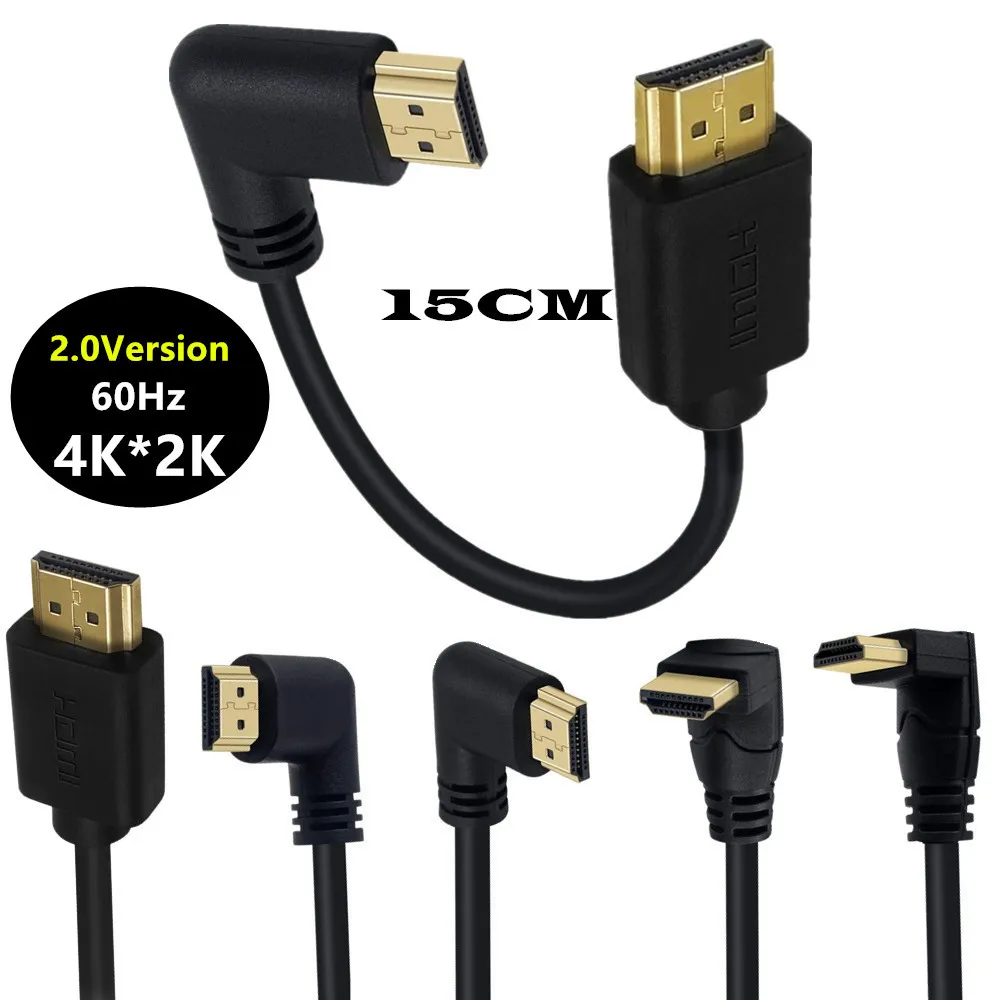 Кабель, совместимый с HDMI 4K 60 Гц, штекер-HDMI, штекер для PS3/4 проектора, ТВ-приставки, кабеля для монитора ноутбука 15 см