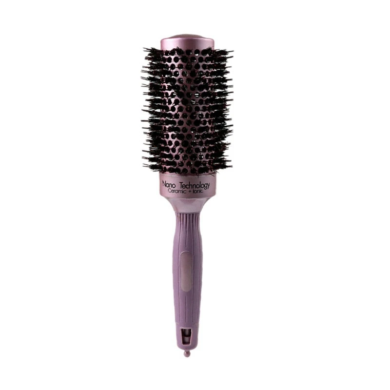 

Керамическая щетка для волос, круглая щетка для волос с щетиной кабана для сушки, укладки, завивки, добавления объема и блеска волос 45 мм