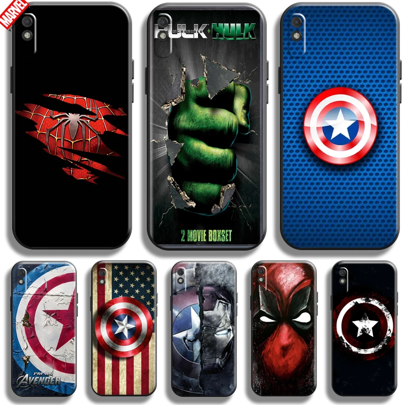 

Marvel Avengers Logo For Xiaomi Redmi 9i Phone Case 6.53 Inch Soft Silicon Coque Cover Black Funda Captain America Comics