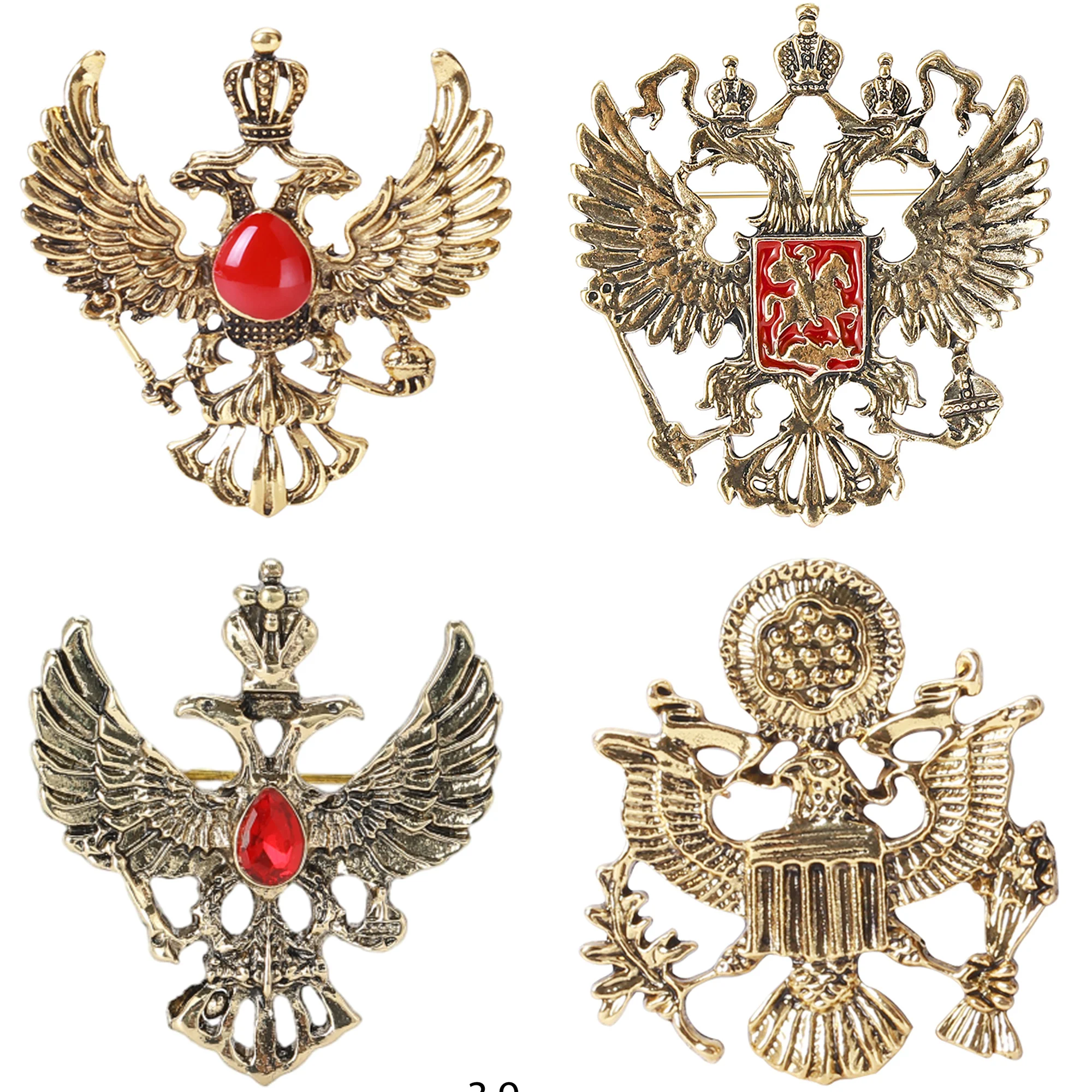 Броши с двуглавым орлом из цинкового сплава