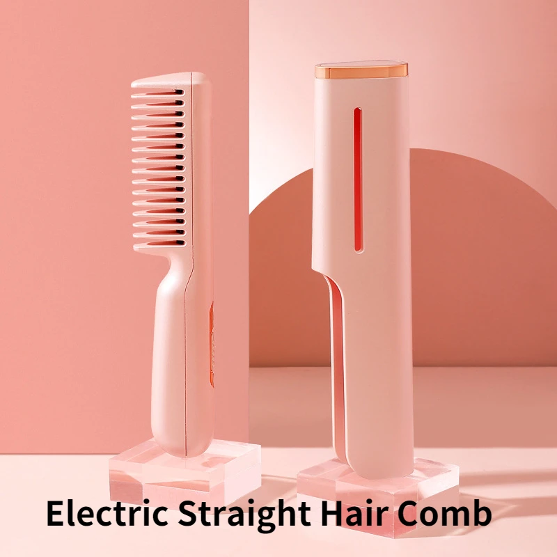 

Аккумуляторная щетка для выпрямления волос профессиональная электрическая расческа для прямых волос против ожогов выпрямление расческа и...