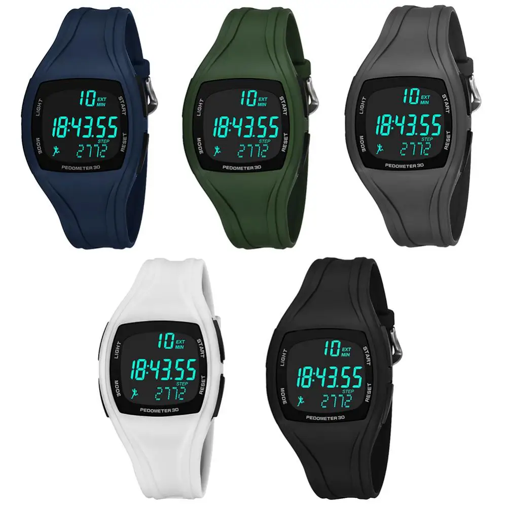 

Fashion 3D Pedometer Alarm Chronograph Watch Multifunction Men Digital Wrist Watch Waterproof Sports Student Electronic Watch