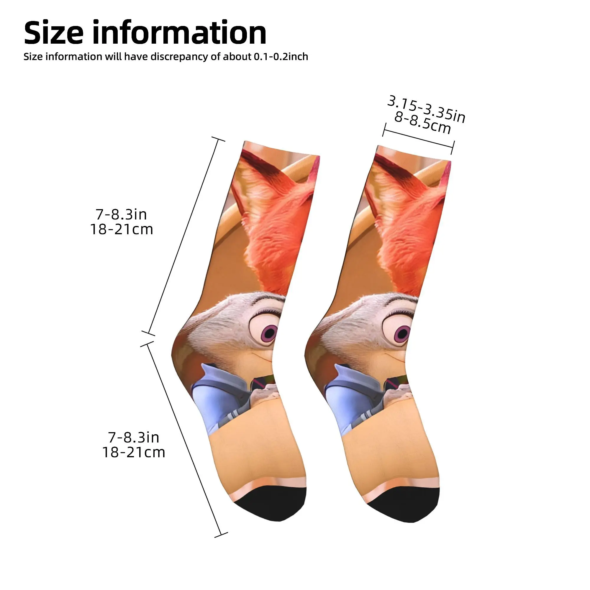 Зимние теплые носки унисекс в стиле хип-хоп Zootopia Judy and Nick впитывающие пот с