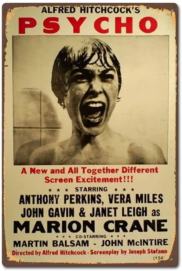 

Classic Psycho Horror Film Sign Retro Metal Tin Sign Plaque Poster Wall Decor Art Shabby Chic Gift