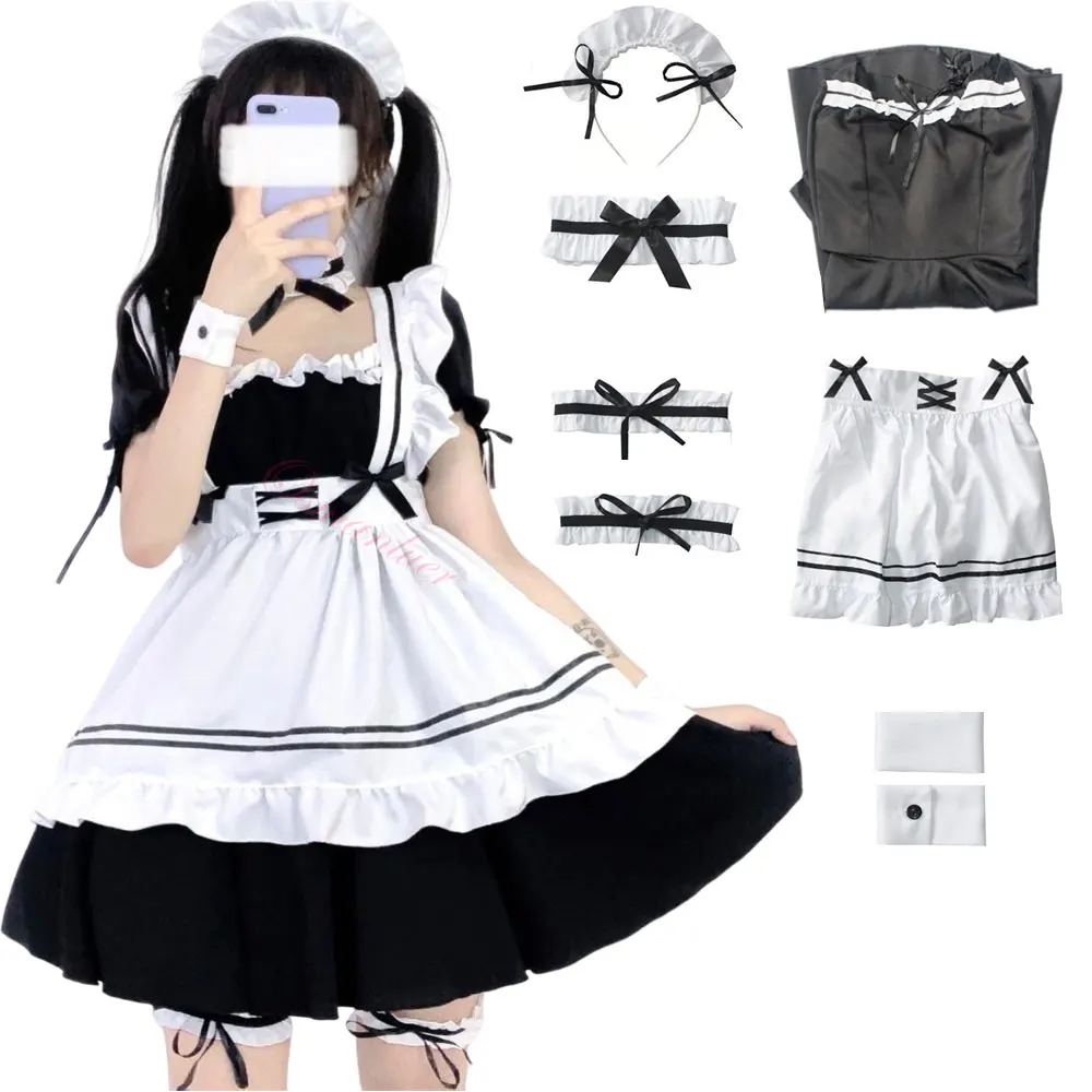 

Miracle Nikki Cafe Maid Cosplay Dress Miracle Nikki Japanese Lolita Maid Uniform Dress Womens Cosplay Costume Outfit
