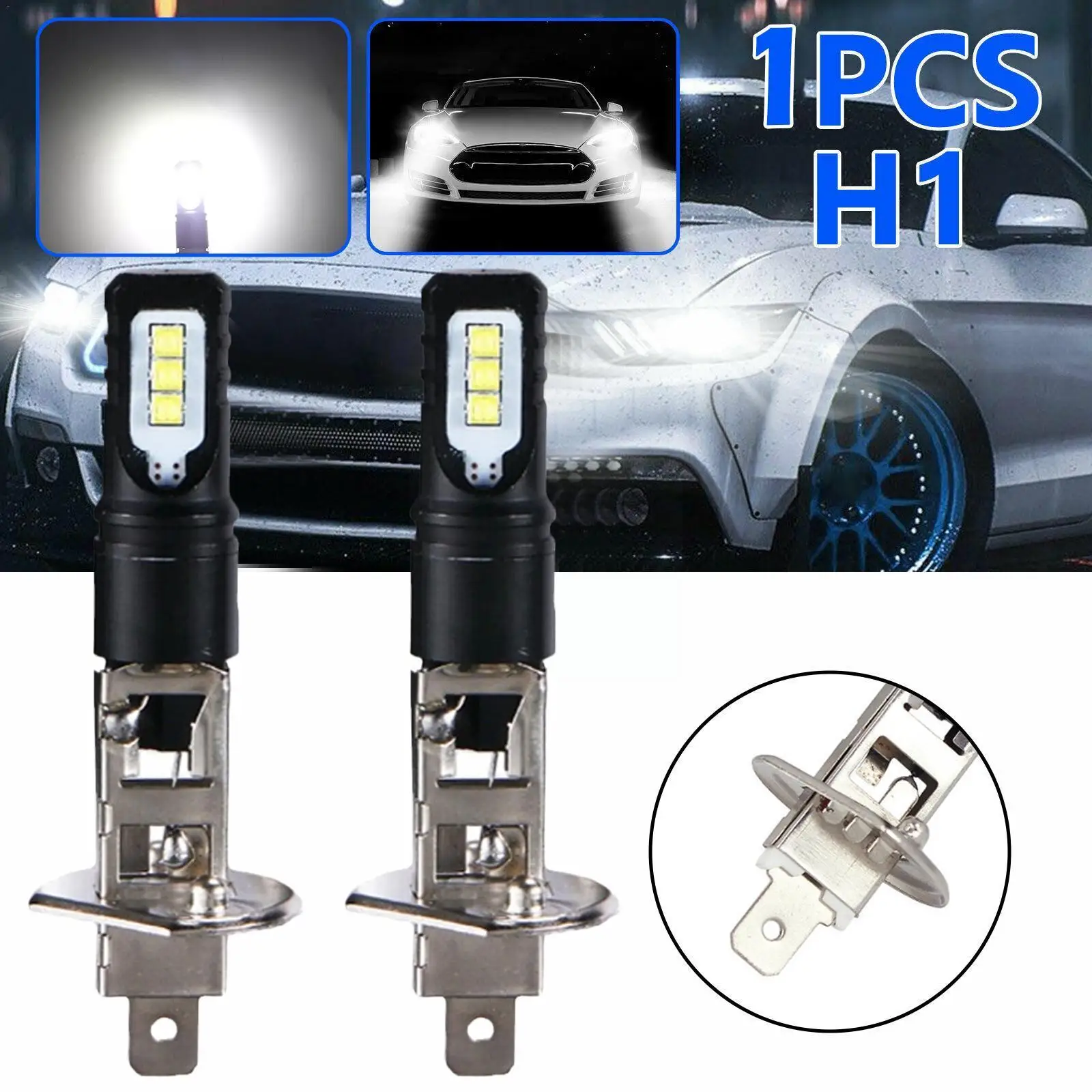 

1 шт. H1 6000K супер яркий белый лм DRL светодиодный налобный фонарь комплект сверхвысосветильник ламп DRL яркий Дальний свет автомобильная лампа ...