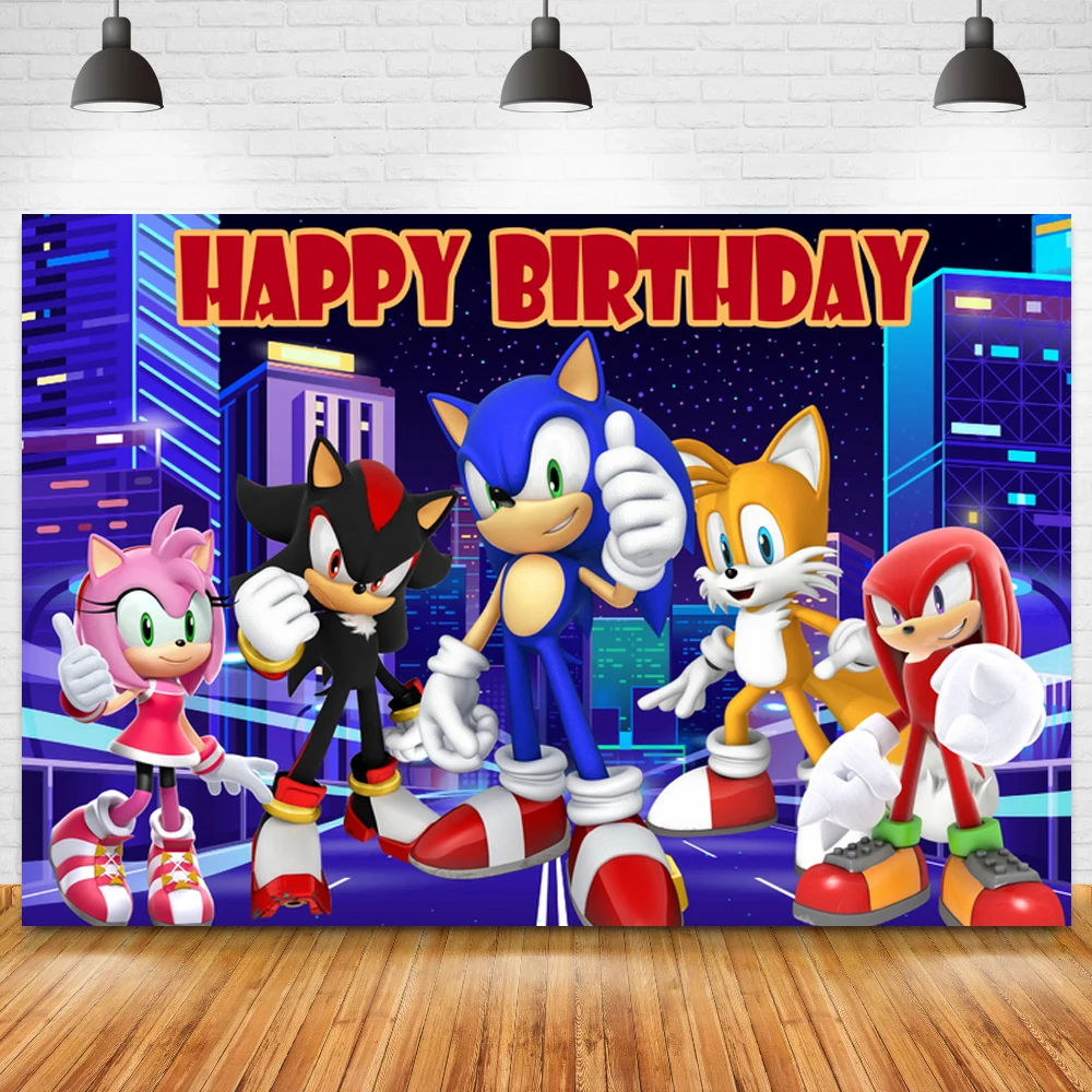 

Фон для дня рождения с рисунком ночных городов и комиксов, праздвечерние