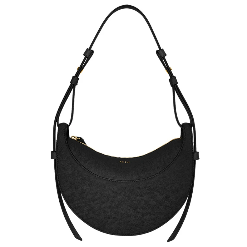 

Half Moon Underarm Bag French Minority Design Shoulder Bag Personality Messenger Bag Leather Lychee Saddle Bag New Crescent Bag