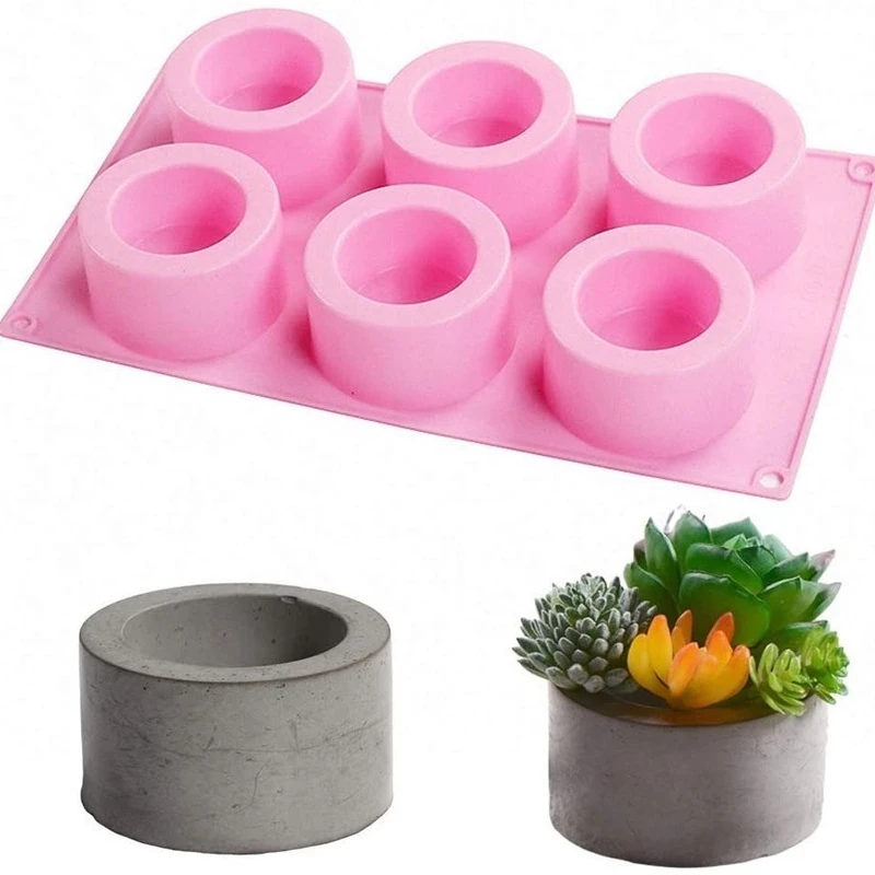 

3D Silicone Mold 6 Holes Pudding Cupcake Art Cake Mould Baking Pastry Mousse Chocolate Mold Cake Tools Silicone Molds
