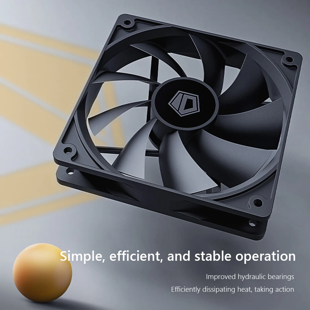 

Water Cooling Radiator Fan 12V DC Chassis Case Fan PWM 4 Pin Hydraulic Bearing Low Noise with Shock Absorbing Silicone Pad