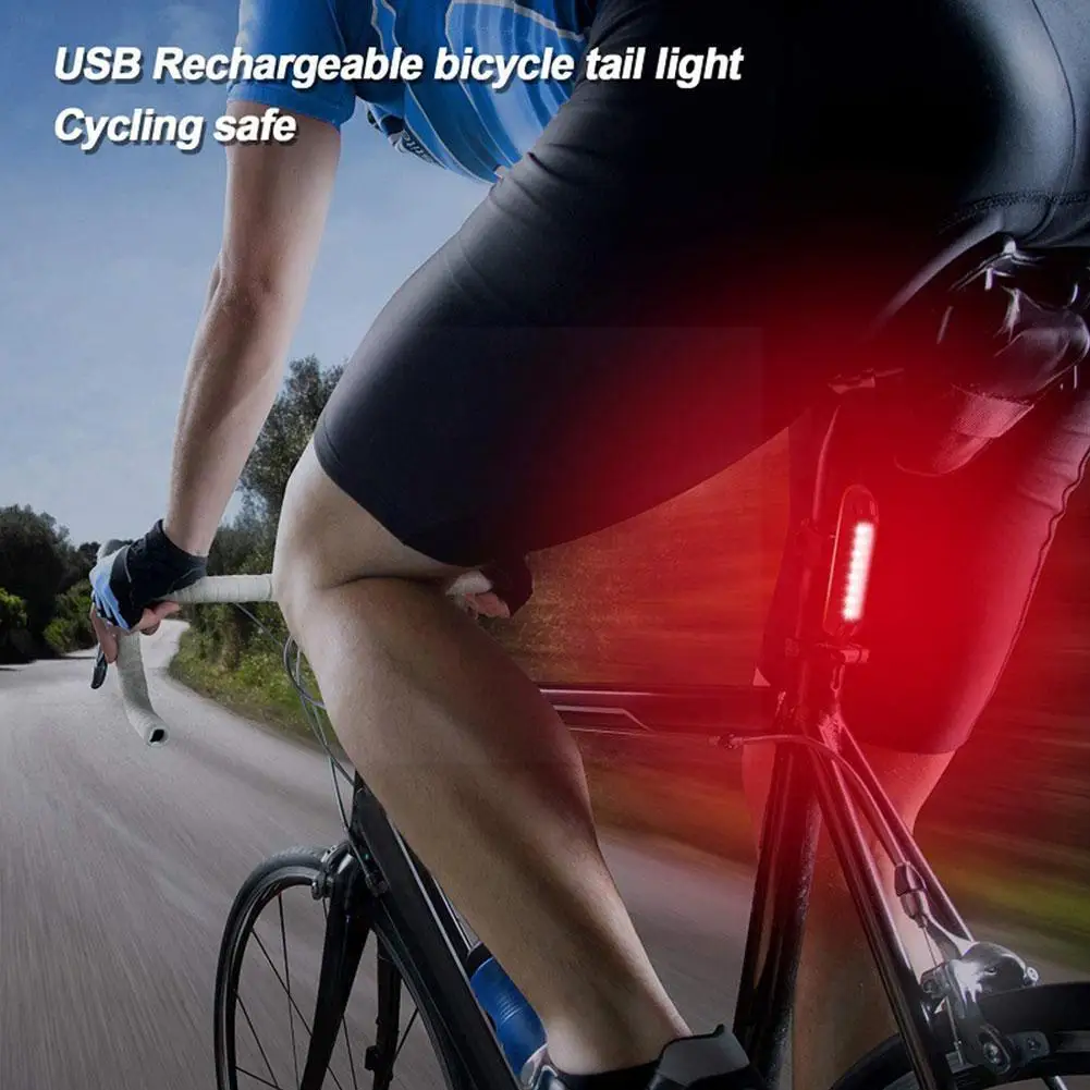 

Super Bright Bicycle Tail Lamp USB Rechargeable Waterproof Head Rear LED Light Front Bike MTB Cycling F2P7