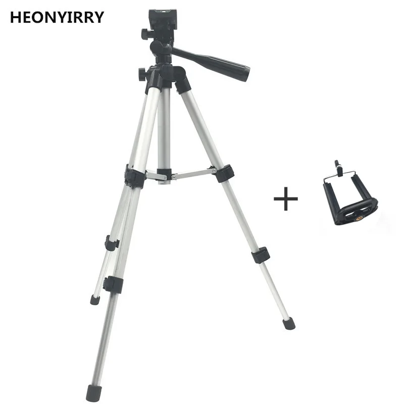 

Professional Foldable Camera Tripod Holder Stand Screw 360 Degree Fluid Head Tripod Stabilizer Aluminum with Phone Holder Clip