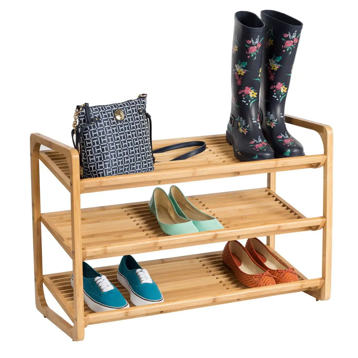 

Honey Can Do 3-Tier Moisture Resistant Bamboo Shoe Shelf, Brown