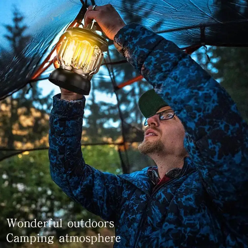 

Портативный светодиодный фонарь для кемпинга, перезаряжаемый светильник, уличный фонарик, водонепроницаемый светильник, уличный подвесно...