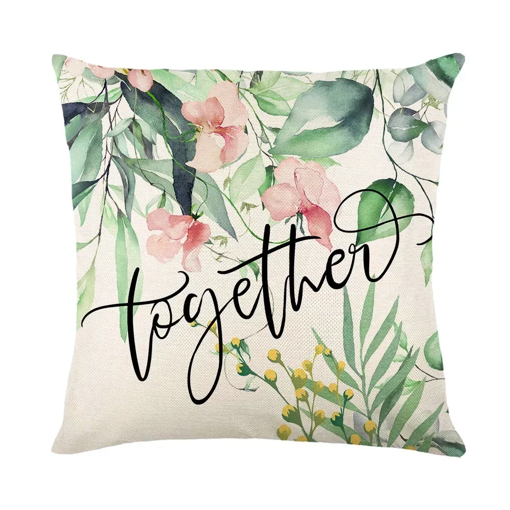 Чехол для подушки в виде растений