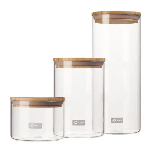 

Glass Canisters w/ Bamboo Lid | Set A