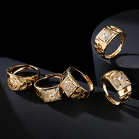 2022 mens exaggerated ring adjustable ring jewelry copper gold color ring supply jewelry for men