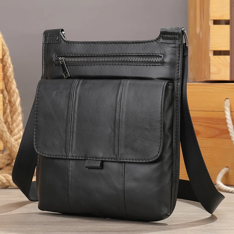 WESTAL Men's Shoulder Bag Causal Crossbody Bags for Men Genuine Leather Messenger Bag Men's Desinger Bags Leather Flap Male