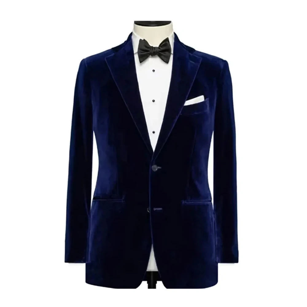 Роскошный Темно-синий Мужской Однобортный Пиджак Smart Casual Formal Smart-Palto Для