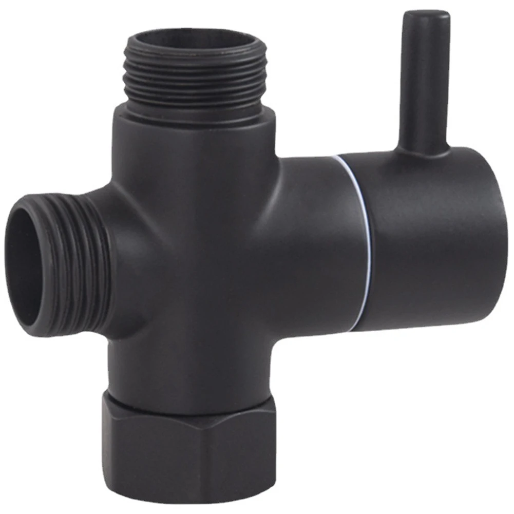 

T Adapter Diverter Valve 1/2in Female 1/2in Male Black Solid Metal Handle Practical To Use Excellent Service Life