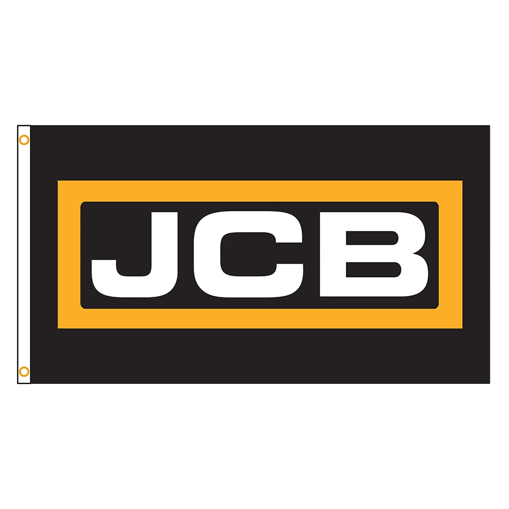 

Jcb Black Orange 90x150cm Polyester Printed Flag Excavator Banner For Decoration