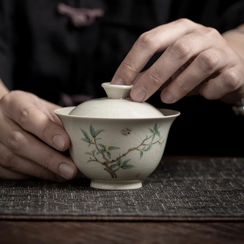 

Luxury Ceramic Gaiwan Porzellan Top Premium Large Travel Clay Gaiwan Chinese Portable Kung Fu Kitchen Juego De Te Teaware