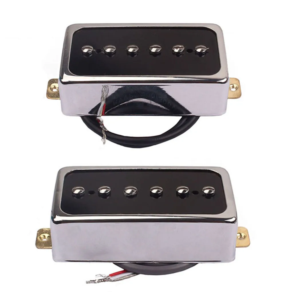 

2 Pieces Humbucker N Shape Unique Design 6 Strings Vintage Style Chrome Electric Transducer Pickups Replacement for Guitar