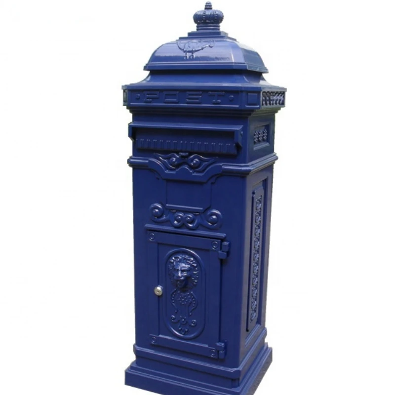 

European royal cast aluminum letter box outdoor standing post mailbox