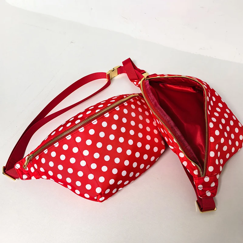Нейлоновая забавная сумка в горошек уличный поясной кошелек нагрудная