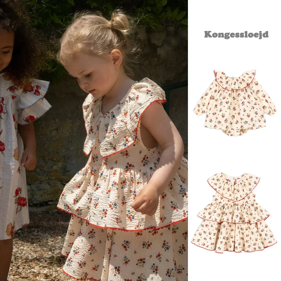 Детское летнее платье без рукавов с цветочным принтом