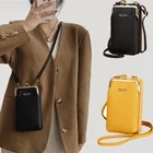 Сумка для телефона сумка через плечо из искусственной кожи для женщин, брендовая вместительная сумочка кросс-боди, модный мессенджер, однотонный