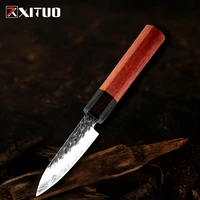 xituo three layer composite steel paring knife handmade forged home kitchen knife very sharp fruit peeling knife octagonal handl