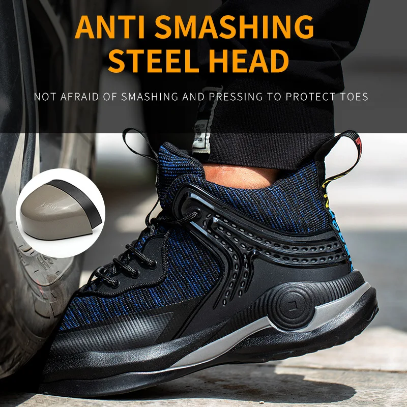 

Men Work Safety Shoes Anti-puncture Working Sneakers Male Indestructible Work Shoes Men Boots Lightweight Men Shoes Safety Boots