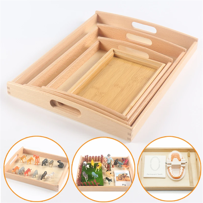 

Wooden Toys Montessori Practical Life Material Wooden Tray Educational Material For Teachers Toys For Children 2 Years Old B44W
