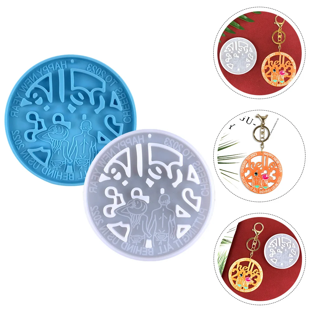 

Keychain Molds Silicone Couple Pendant Casting Epoxy Diy Resin Mold Charm Key Clay Chain Polymer Keychains Convenient Decorative